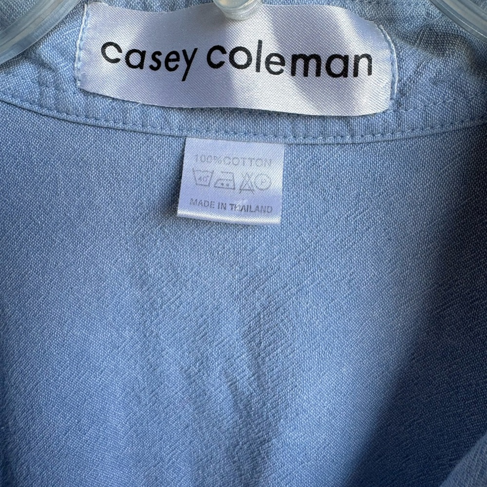 Casey Coleman embroidered cowboy boots 100% cotton long sleeve button up - Picture 2 of 5